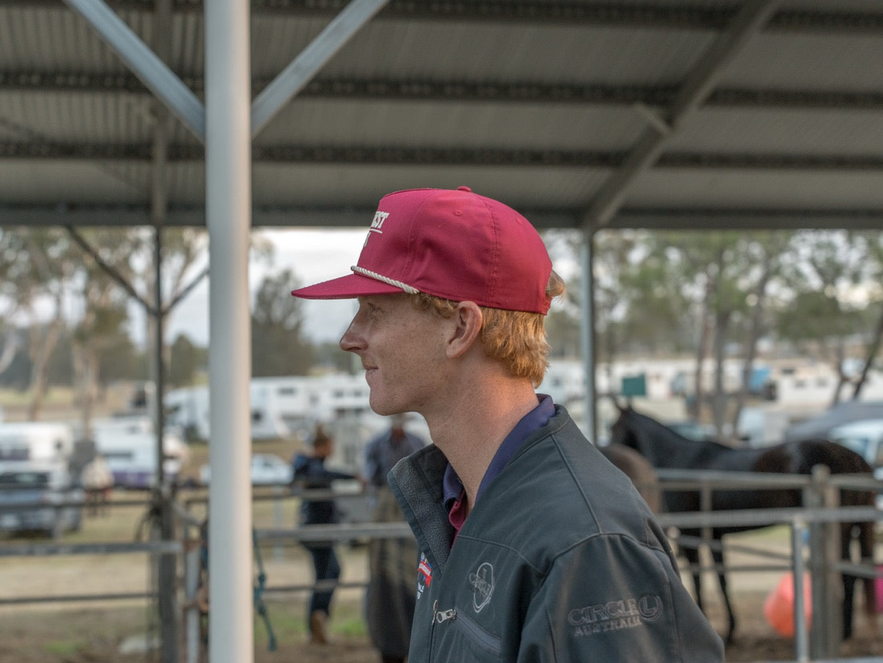 Maroon & Cream Cap