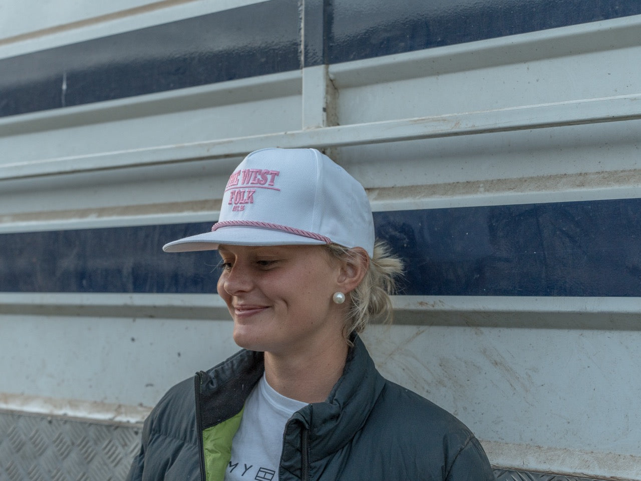 White & Pink Cap