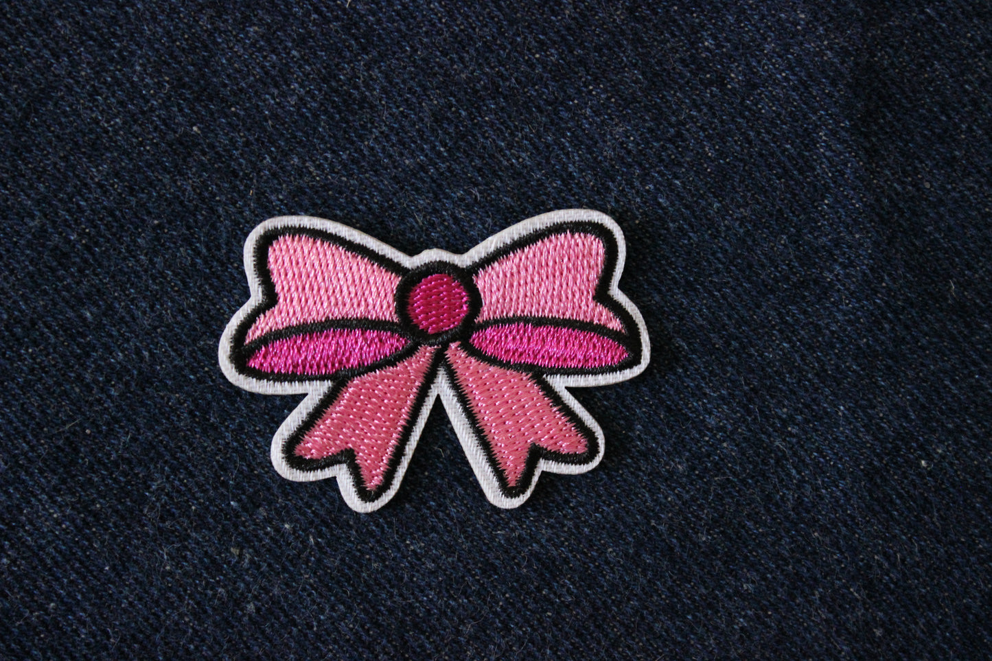 Mini Pink Bow Iron on Patch