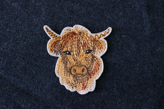 Large Highland Cow Iron on Patch