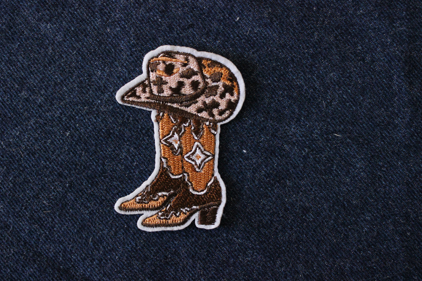 Boots and Hat Iron on Patch