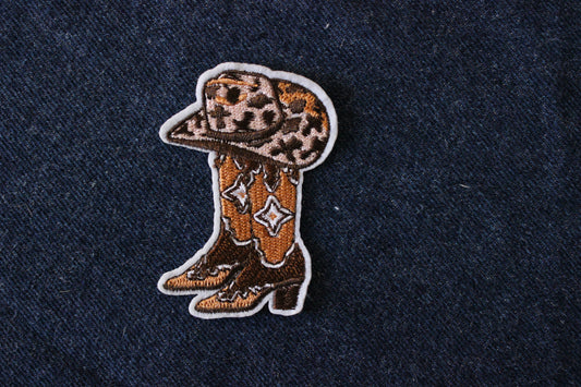 Boots and Hat Iron on Patch