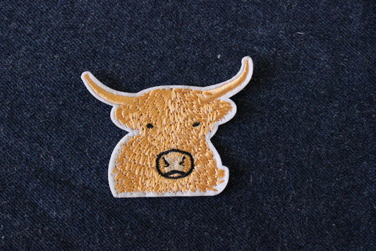 Long Horn Highland Cow Iron on Patch