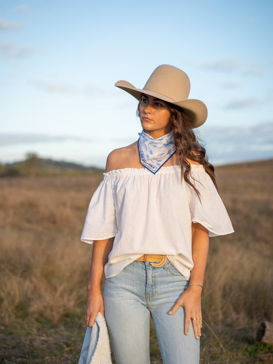 Boot Scootin Blue Bandana