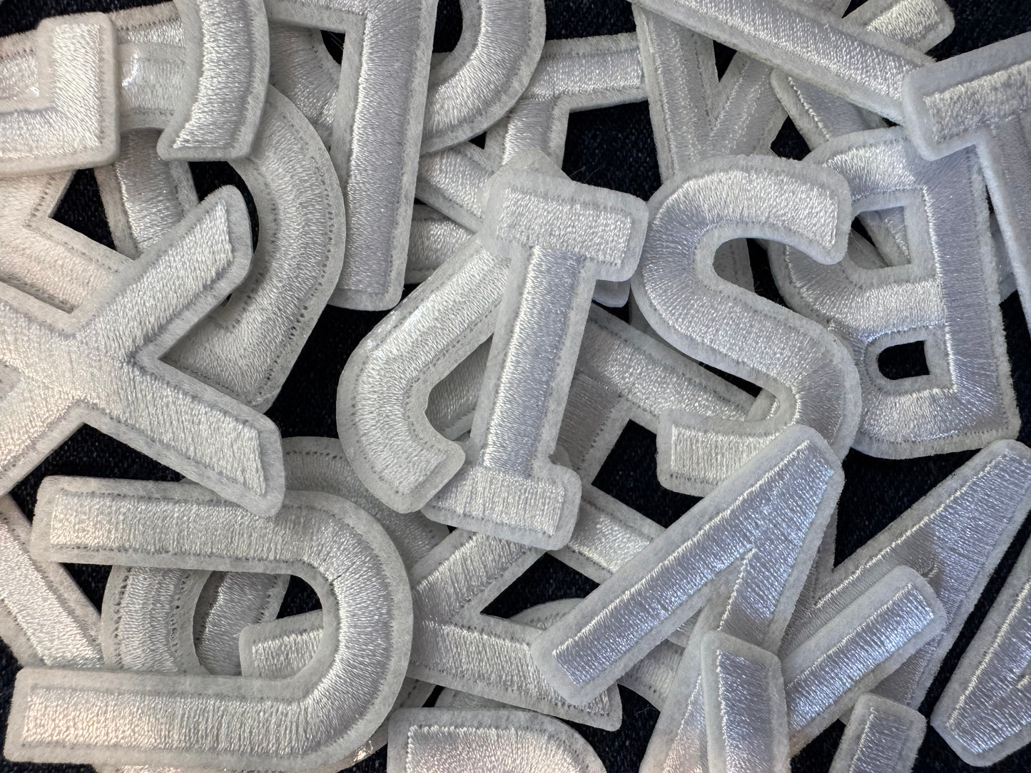 White Iron on Letters
